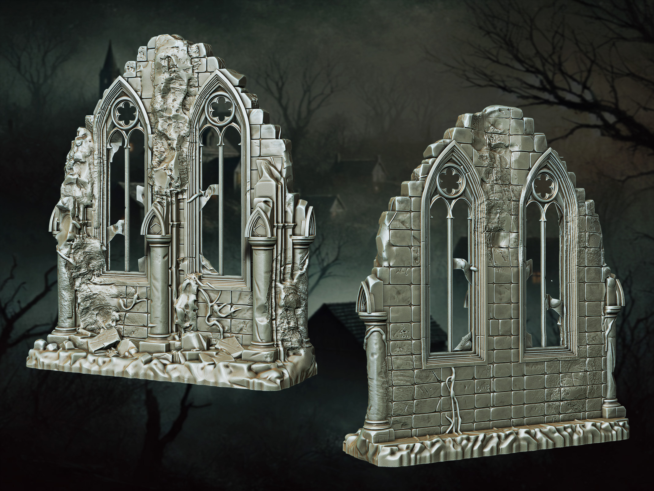 Fenêtres Gothiques Ruinées – The Cursed Ruins
