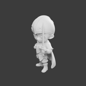 Guerrier Chibi – Figurine Héroïc Fantasy pour Tabletop