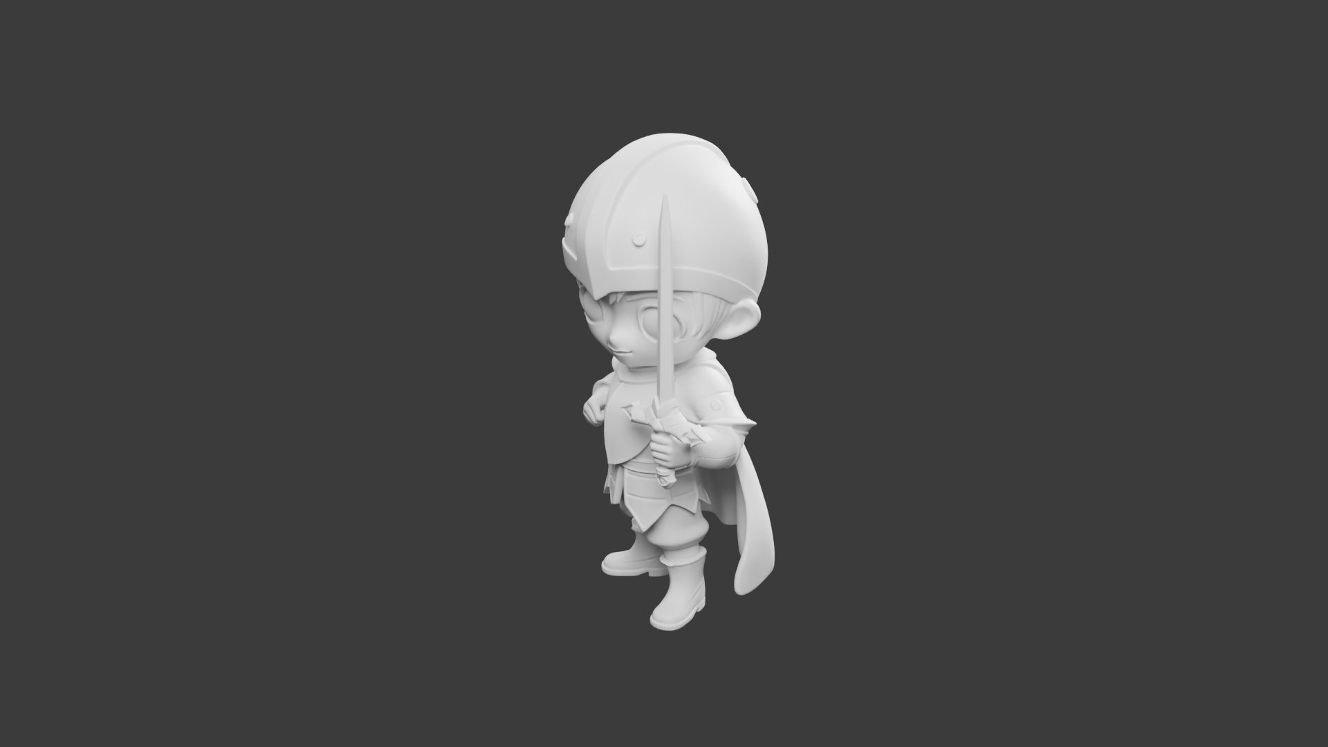 Guerrier Chibi – Figurine Héroïc Fantasy pour Tabletop