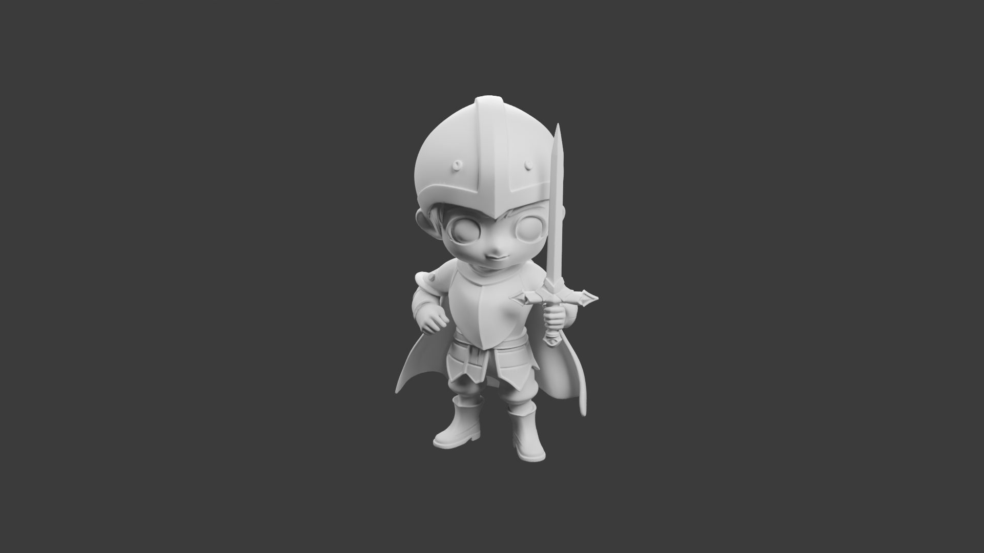 Guerrier Chibi – Figurine Héroïc Fantasy pour Tabletop – Image 2