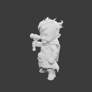 Demi-Orc Barbare Chibi – Figurine Héroïc Fantasy pour Tabletop