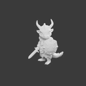 Guerrier Dragon Chibi – Figurine Héroïc Fantasy pour Tabletop