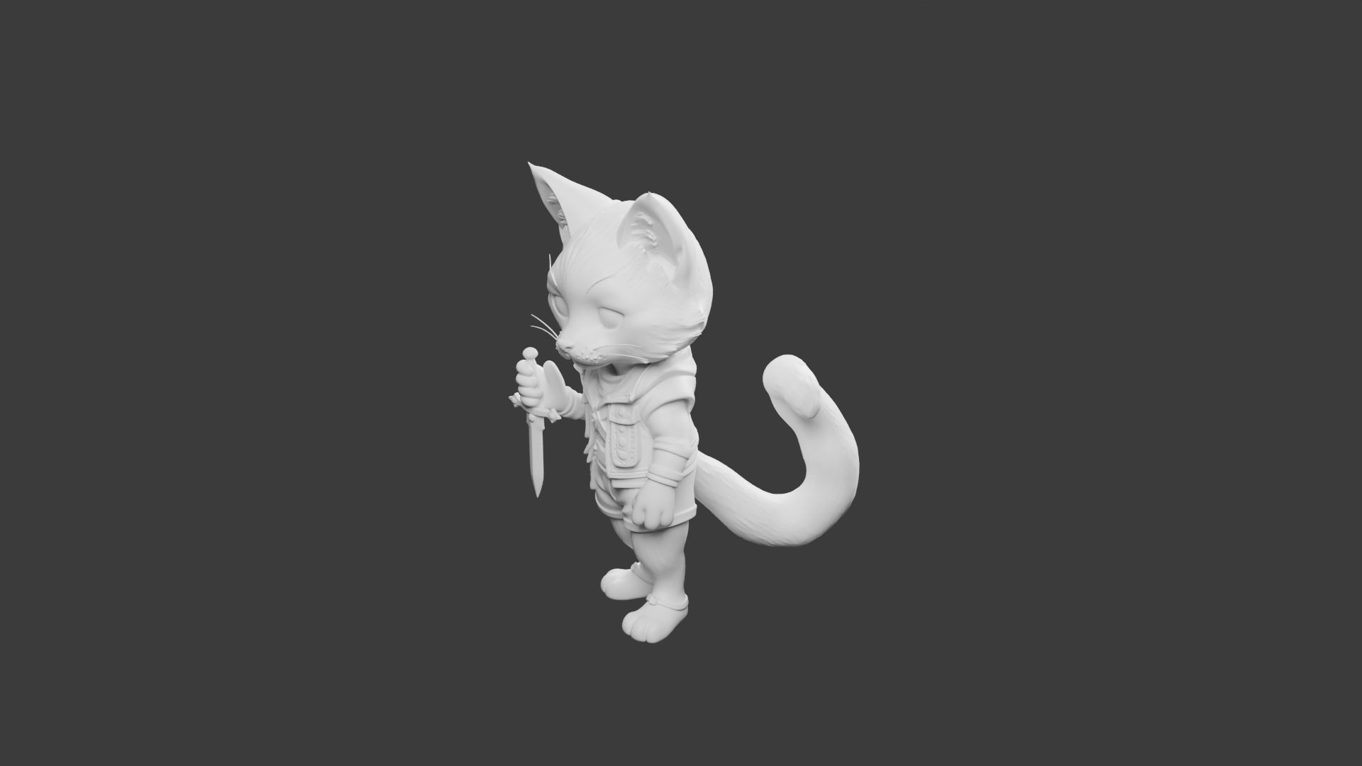 Tabaxi Rôdeur Chibi – Figurine Héroïc Fantasy pour Tabletop