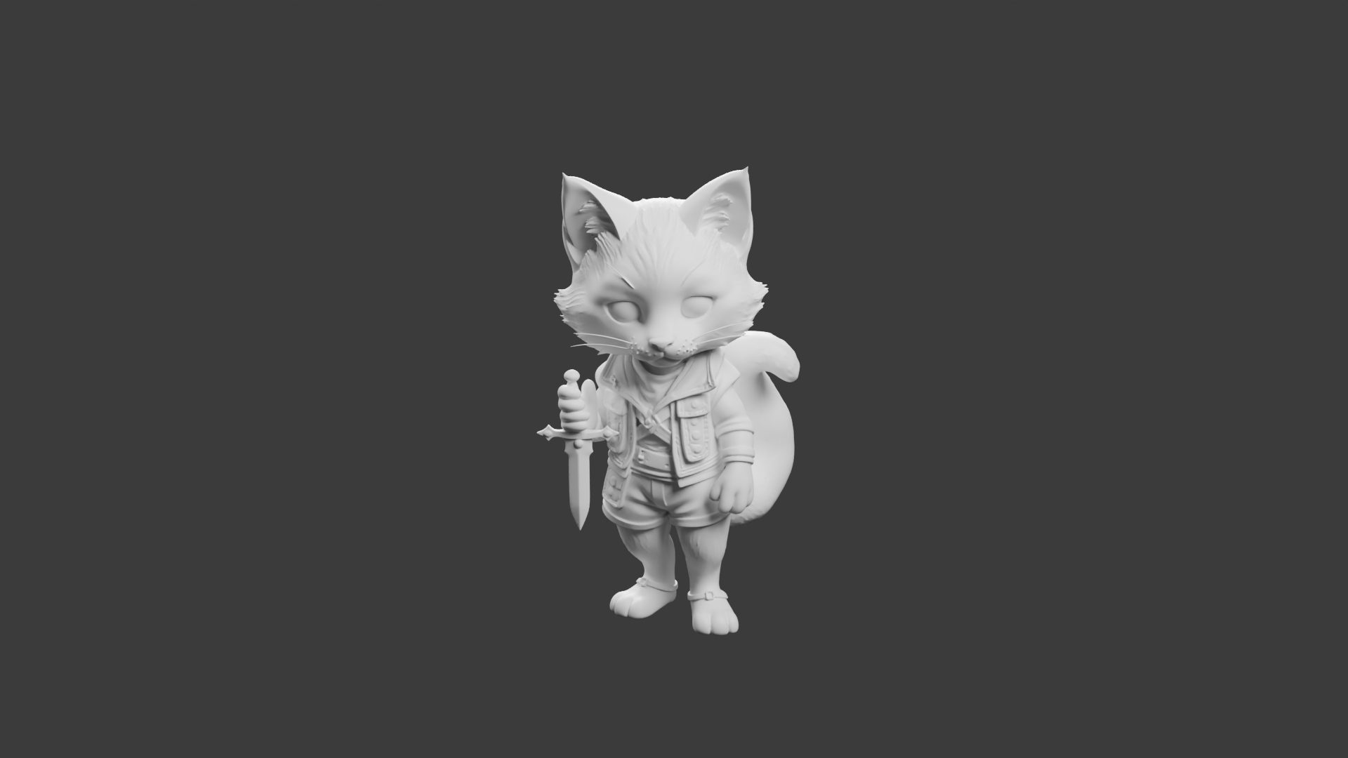 Tabaxi Rôdeur Chibi – Figurine Héroïc Fantasy pour Tabletop – Image 2